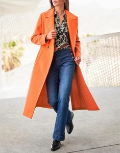 Mode von Heine Damen Blazermantel Winterjacke Revers Langarm orange NEU - Bild 1 von 5
