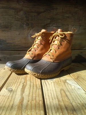 LL BEAN Unlined Leather Maine Hunting Duck Boots,  Men's 8 Wide, Excellent - Image 1 of 4