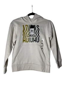 Adidas Jungen kleiner (8) Logo Hoodie, Kängurutasche, cremefarben, neu mit Etikett. - Bild 1 von 6