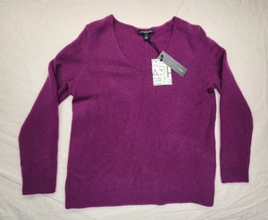 Suéter 41 Hawthorne Cachemira Púrpura Mujer Cuello en V Talla Mediana Nuevo con Etiquetas - Imagen 1 de 11
