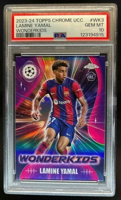 2023 Topps Cromo UEFA Lamine Yamal Wonderkids RC Novato #WK-3 Barcelona PSA 10 Foto 1 de 2