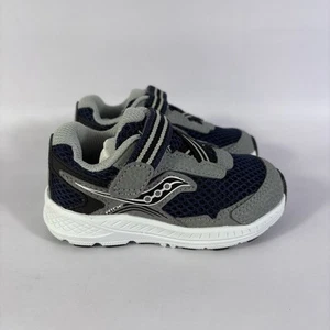 Saucony Ride 10 Jr Boys Size 5.5W Navy/Gray Hook & Loop Comfort Sneakers-NEW - Picture 1 of 13