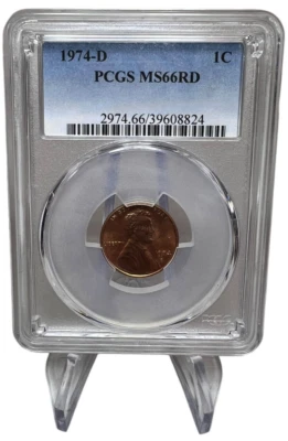 1974-D Lincoln Memorial Cent PCGS MS66RD 39608824 - Image 1 of 2