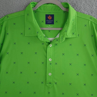 Polo deportivo Donald Ross para hombre XL remos verdes paletas golf Lakewood Ranch CC FL Foto 1 de 4