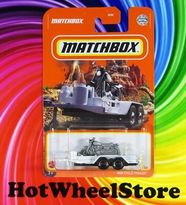 2022 Matchbox   White   MBX CYCLE TRAILER  w/Cruiser   Off Road   MB9-120922 - Image 1 of 4