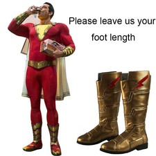 Captain Marvel Shoes Long Leather Boots Men Cosplay Props Halloween Accessories