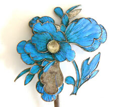 Large Qing Dynasty Kingfisher feather Hair Pin Antique VINTAGE Chinese 19th 點翠 