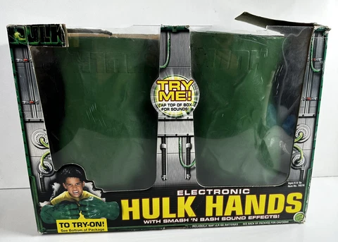 2003 Electronic Hulk Hands Toy Biz Original Box The Incredible Hulk NOT WORKING! Cover