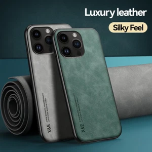 Magnetic Leather Case For iPhone 16e 16 Pro Max 15 14 13 Slim Shockproof Cover - Picture 1 of 10