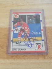 DOUG GILMOUR AUTOGRAPHED 1990-91 SCORE HOCKEY CARD SIGNED CALGARY FLAMES