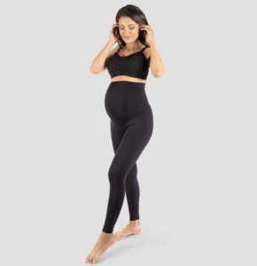 Maternity Belly Support Seamless Footless Tights by Ingrid & Isabel™ Black M/L - Picture 1 of 9