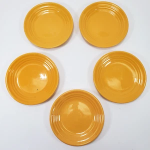 VTG Set 5 Bauer Bread & Butter Plates 6" Rich Yellow - Picture 1 of 5