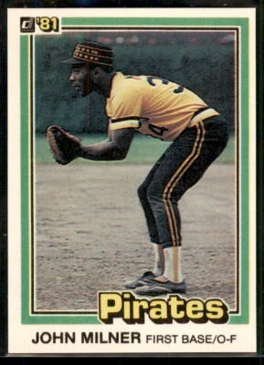 1981 Donruss  John Milner  #377 Pittsburgh Pirates - Image 1 of 2