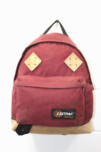 Vintage Eastpak MARTY MCFLY BTTF Maroon Red Backpack USA #630 Leather Bottom