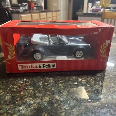 TONKA POSLISTIL PORSHE 911 TURBO CABRIOLET 1:16 Dark Gray Charcoal Accurate Car - Image 1 of 4