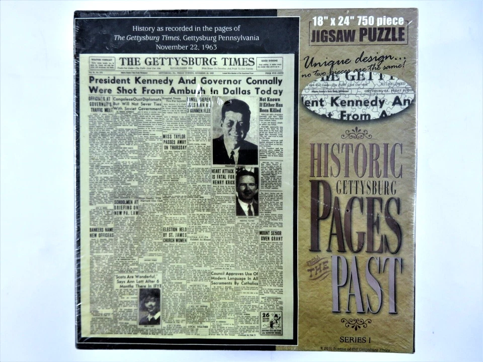 The Gettysburg Times President Kennedy Assisination 750 PC Jigsaw Puzzle