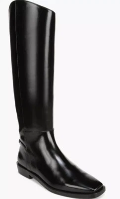 Sam Edelman Cesar Black Polished Leather Square Toe Tall Riding Boots Size 7 - Image 1 of 4