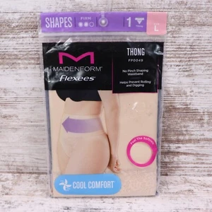 MAIDENFORM SIZE LARGE  WOMEN FLEXEES TAME YOUR TUMMY LACE SHAPING THONG NEW - Picture 1 of 2
