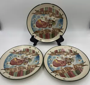 3 platos de almuerzo de ensalada Boyds Bears Bearware Pottery Works Bless Us All de 8" NUEVO - Imagen 1 de 6