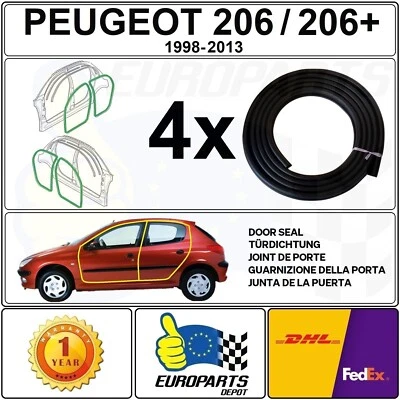 WINLAS PEUGEOT 206 206+ 5 PORTES KIT KIT DE JOINT POUR PORTES AVANT & ARRIÈRE (4 pcs)