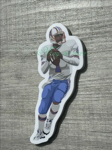 Warren Moon #1 MAGNET - Houston Oilers Die cut Vinyl NFL Vector art Cover