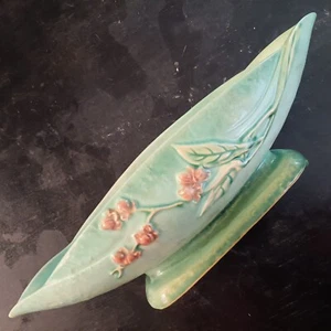Roseville Bittersweet Green 1951 Mid Century Modern Ceramic Console Bowl 830-14 - Picture 1 of 3