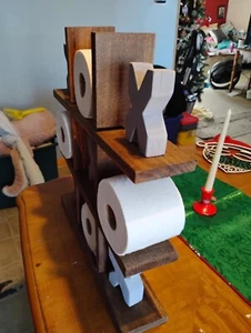 Custom Handmade Tic Tac Toe Toilet Paper Holder - Picture 1 of 2