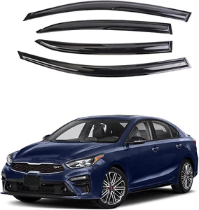 Black outside Mount Window Rain Guards Compatible with 2019-2023 KIA Forte,Origi - Picture 1 of 9