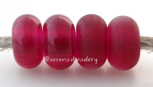 5 CRANBERRY ROSA * Donut Handarbeit Lampwork Glas Zwischenring Perlen TANERES sra - Bild 1 von 4