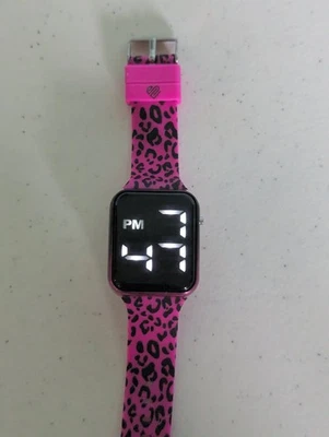 Reloj digital Justice para mujer probado funcionando correa rosa Foto 1 de 4
