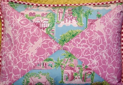 Lilly Pulitzer Grand Armee The Breakers Vtg Custom 12X16 Pillow Piped Trimmed  - Image 1 of 4
