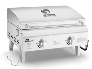 Portable Stainless Steel Gas Grill - 2 Burners Easy Clean Tabletop BBQ Propan... - Picture 1 of 7