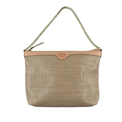 Nuevo sin etiquetas Bolso de Mano Nanette Lepore Rosa Rubor/Tostado con Mango de Cadena Dorada Forrado 12" X 8.5" Foto 1 de 4