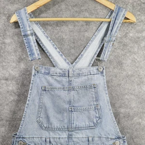 We The Free by Free People Denim Shortalls Womens Small Light Wash Overalls Bib - Picture 1 of 7