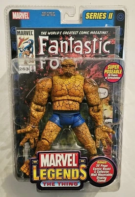 2002 TOY BIZ MARVEL LEGENDS SERIES II 2 THE THING with COMIC BOOK & WALL DISPLAY - Image 1 of 4