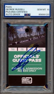George Russell Signed 2022 F1 Australian GP 1st Mercedes Podium Pass PSA 10 AUTO - Picture 1 of 2