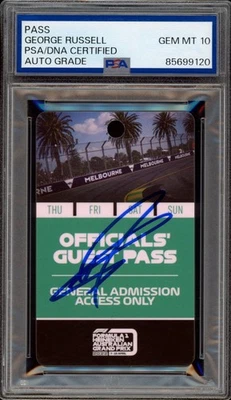 George Russell Signed 2022 F1 Australian GP 1st Mercedes Podium Pass PSA 10 AUTO - Image 1 of 2