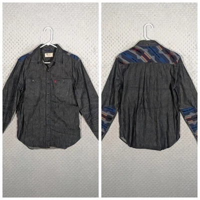 Levi's x Pendleton Denim Workwear Shirt Men's Small Navajo Aztec Wool Cotton  - Image 1 of 4