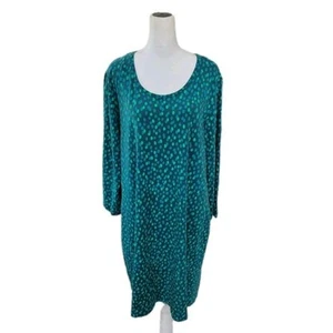 Gudrun Sjoden Damen Kleid Gr. Large grün gepunktet Bio Baumwolle Taschen - Bild 1 von 14