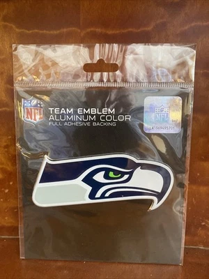 NFL Seattle Seahawks Heavy Duty Metal Coche Camión Auto Emblema Calcomanía Adhesiva Foto 1 de 2