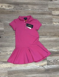 NWT Polo Ralph Lauren Girls Stretch Cotton Mesh Polo Dress - 5 - Picture 1 of 1