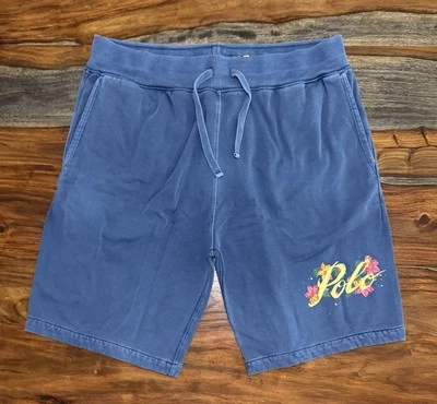 Pantalones Cortos Polo Ralph Lauren Hawaianos Floral Logo Polar Vintage Azul Para Hombre Talla L Foto 1 de 4