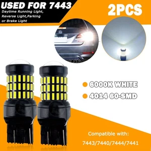 2x 7443 7440 LED Rear Turn Signal Light White Bulb for Toyota Accord Civic Honda - Foto 1 di 16
