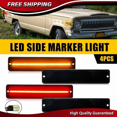 4 дымчатых передних задних светодиодных габаритных фонаря для Jeep CJ5 CJ6 CJ7 1972-1986 годов выпуска - Изображение 1 из 4