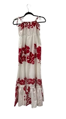 Shift Maxi Dress- Women’s Size Small Red/White Hawaiian Floral - Image 1 of 4