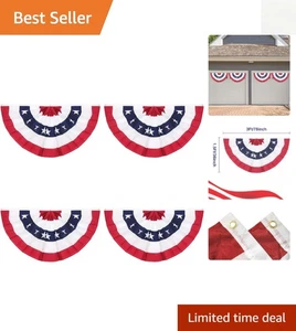Vivid American Plissee Fächer Flagge Banner - 4 Stück, perfekt für Unabhängigkeitstag - Bild 1 von 9