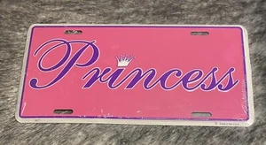 Princess Pink Aluminum Metal License Plate Sign Tag NEW Ships Out Fast! - Picture 1 of 2