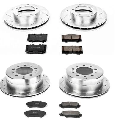 PowerStop Disc Brake Kit - Front and Rear - Fits Lexus LX470 1998-2007, Toyota L Foto 1 de 4