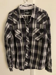 GARTH BROOKS SEVENS CINCH Men’s Large Cotton Striped Pearl Snap Western Shirt - Picture 1 of 8