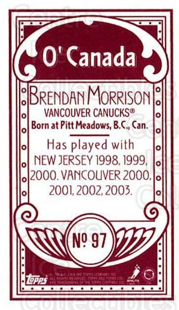 2003-04 Topps C55 Minis O Canada Red #97 Brendan Morrison - Image 1 of 1